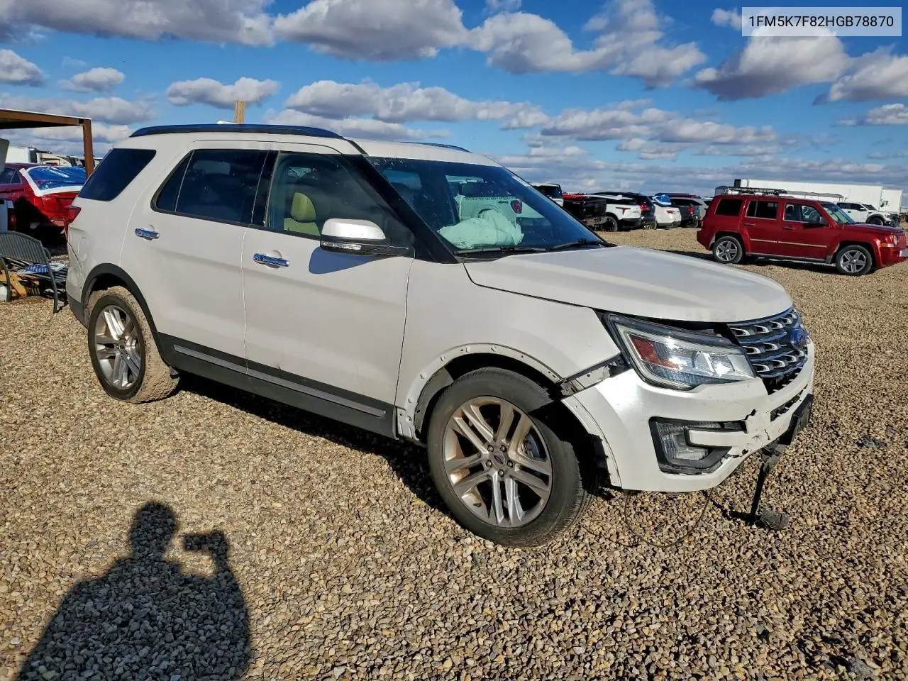 1FM5K7F82HGB78870 2017 Ford Explorer Limited