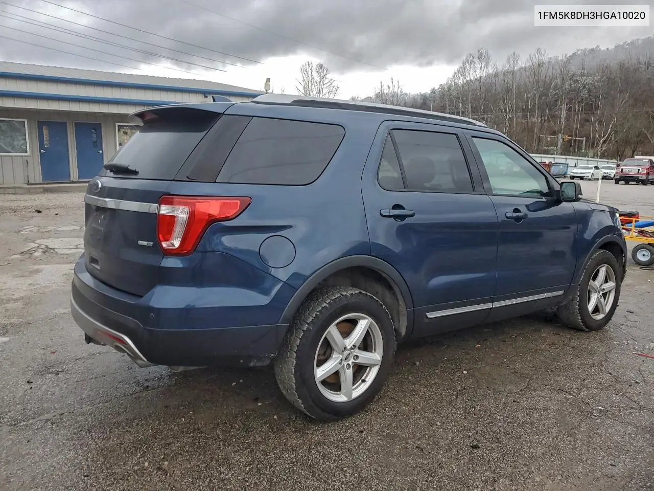 1FM5K8DH3HGA10020 2017 Ford Explorer Xlt