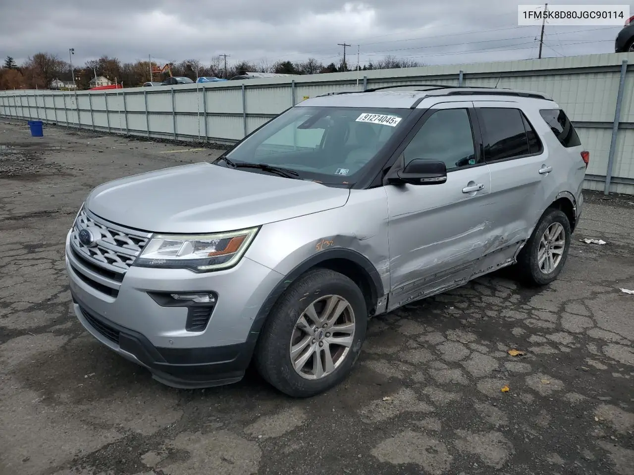 1FM5K8D80JGC90114 2018 Ford Explorer Xlt