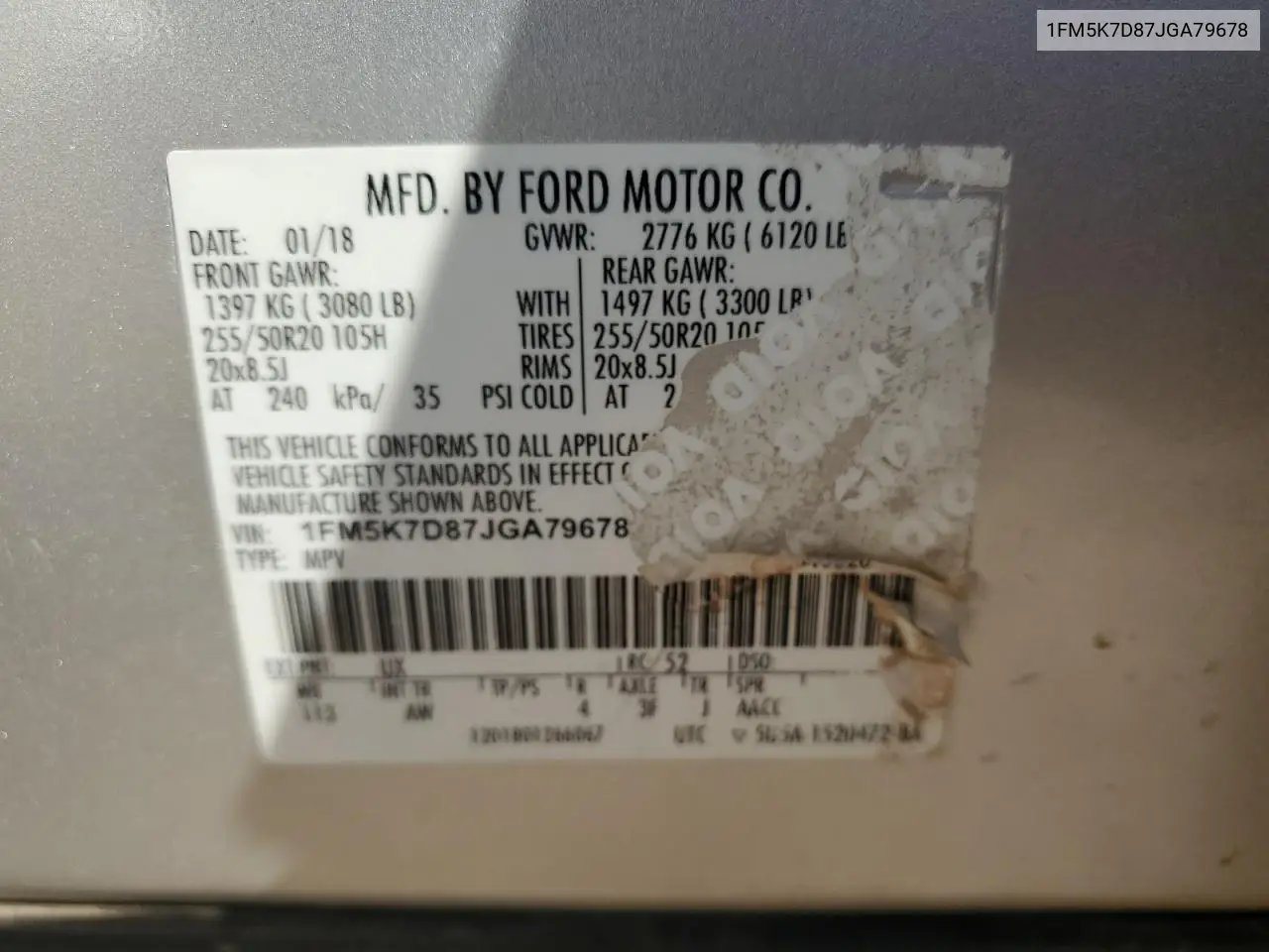 1FM5K7D87JGA79678 2018 Ford Explorer Xlt