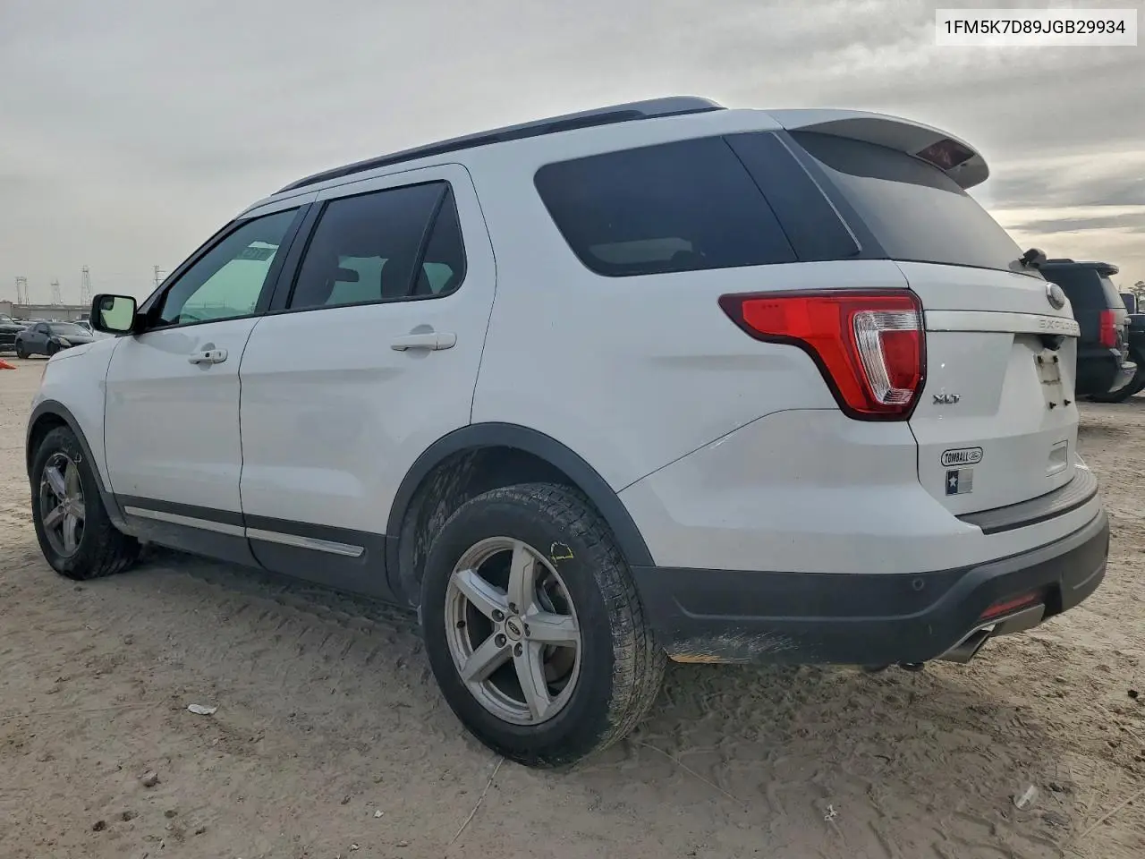 1FM5K7D89JGB29934 2018 Ford Explorer Xlt