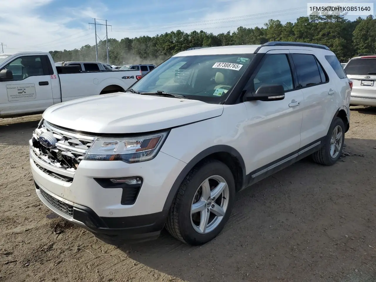1FM5K7DH1KGB51640 2019 Ford Explorer Xlt
