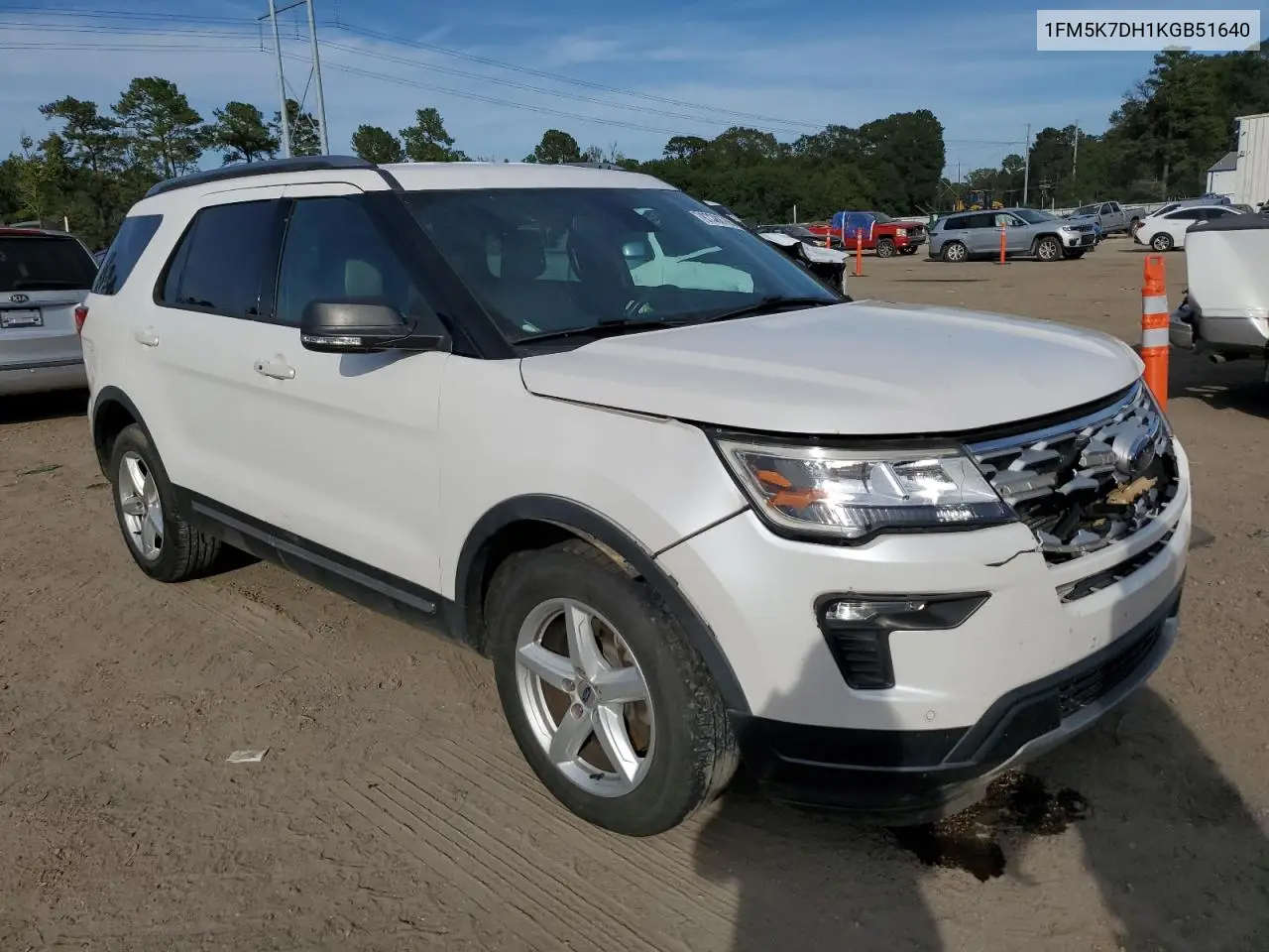 1FM5K7DH1KGB51640 2019 Ford Explorer Xlt