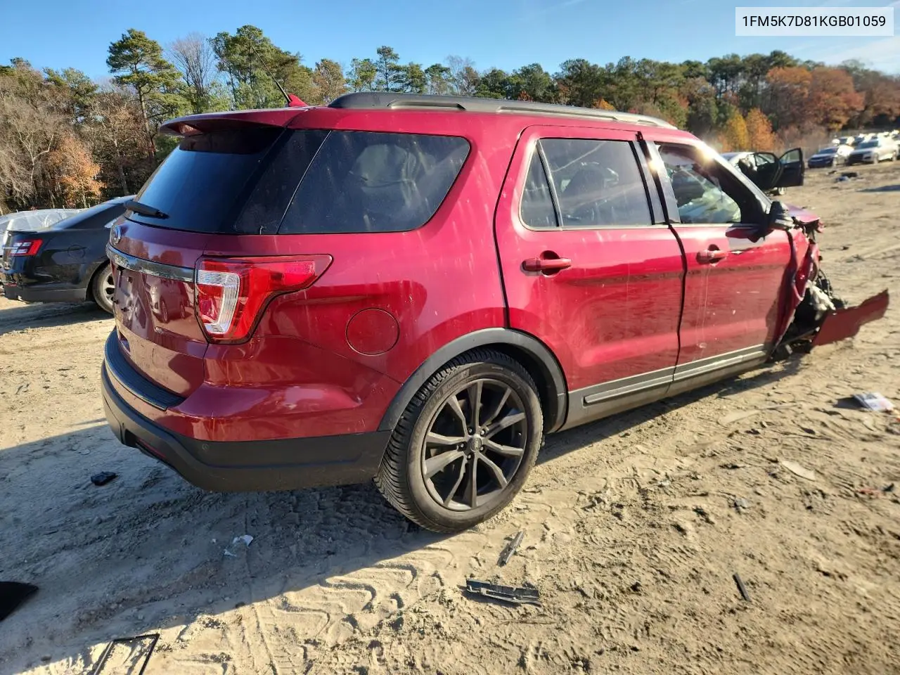 1FM5K7D81KGB01059 2019 Ford Explorer Xlt