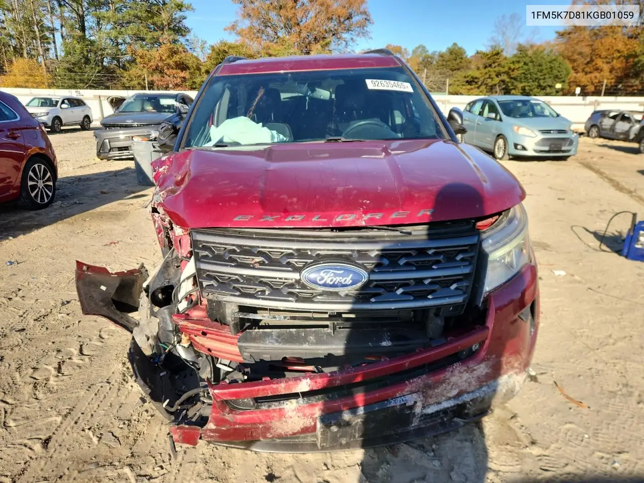 1FM5K7D81KGB01059 2019 Ford Explorer Xlt
