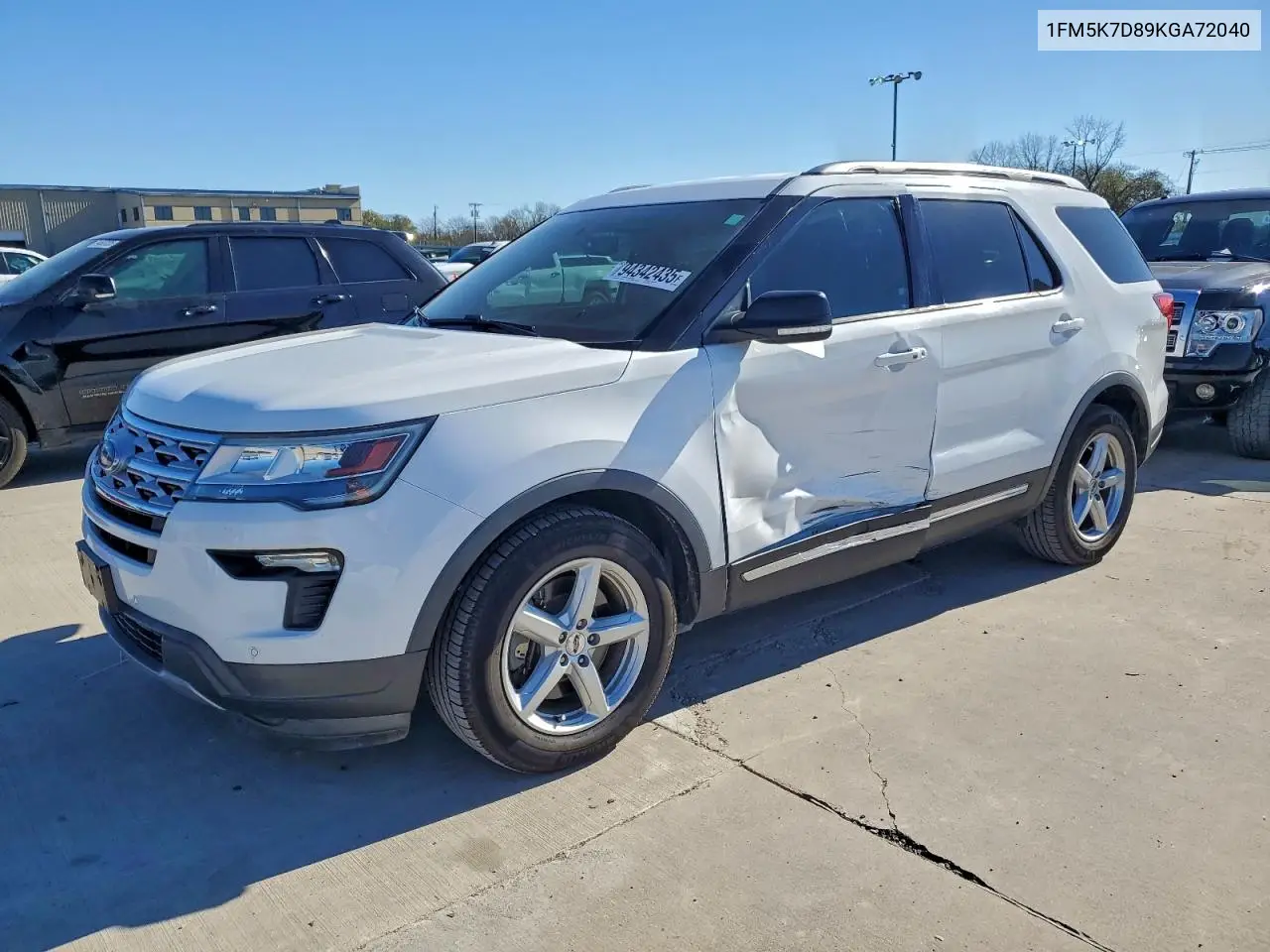 1FM5K7D89KGA72040 2019 Ford Explorer Xlt
