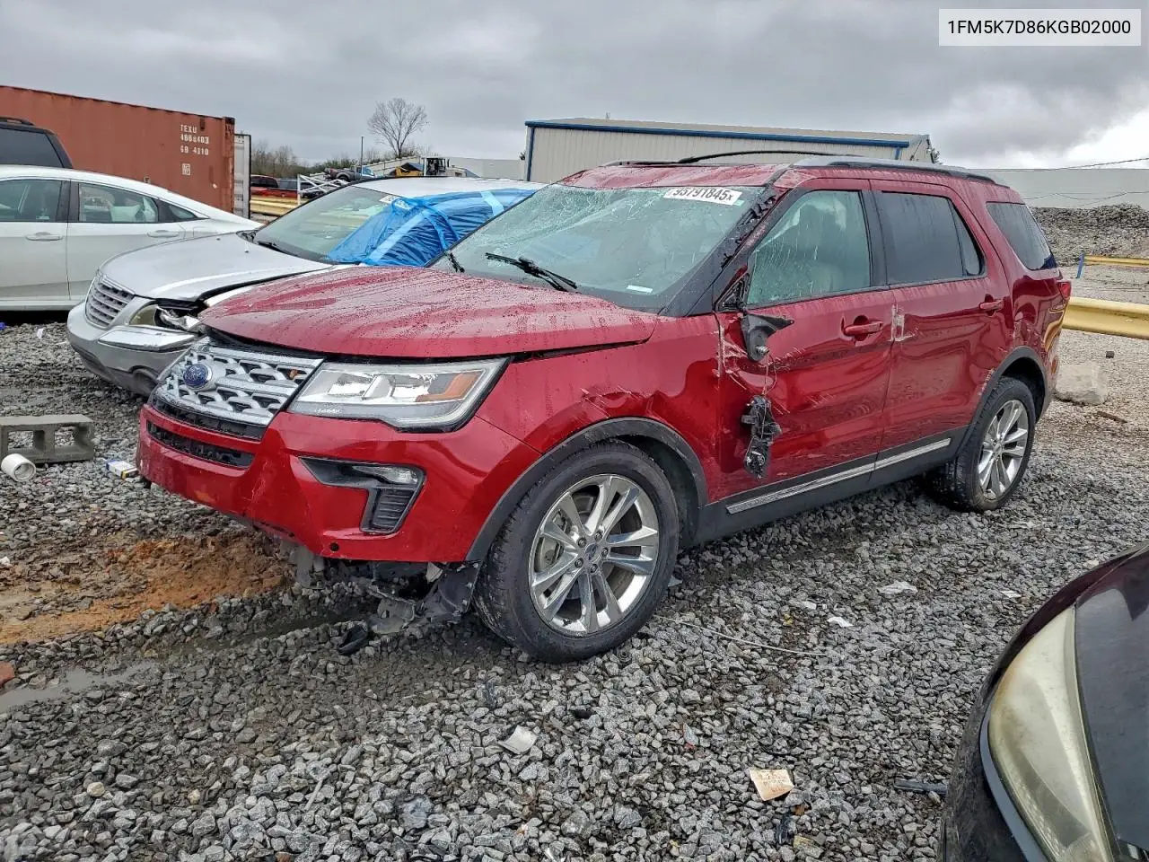 1FM5K7D86KGB02000 2019 Ford Explorer Xlt