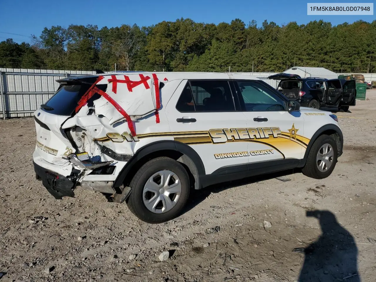 1FM5K8AB0LGD07948 2020 Ford Explorer Police Interceptor