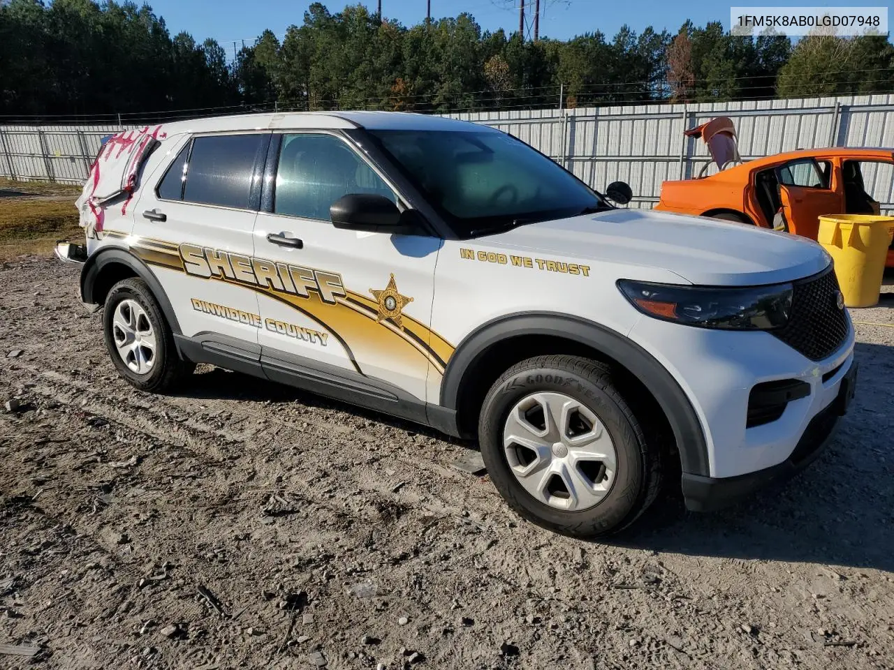 1FM5K8AB0LGD07948 2020 Ford Explorer Police Interceptor