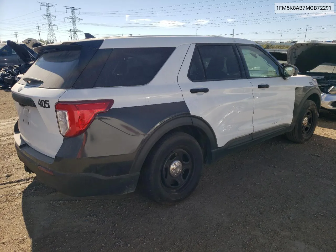 1FM5K8AB7MGB72291 2021 Ford Explorer Police Interceptor