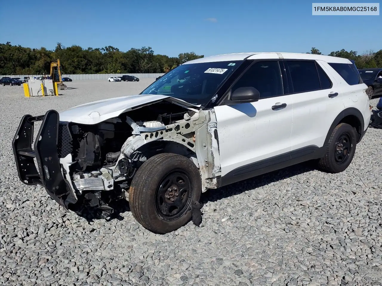 1FM5K8AB0MGC25168 2021 Ford Explorer Police Interceptor