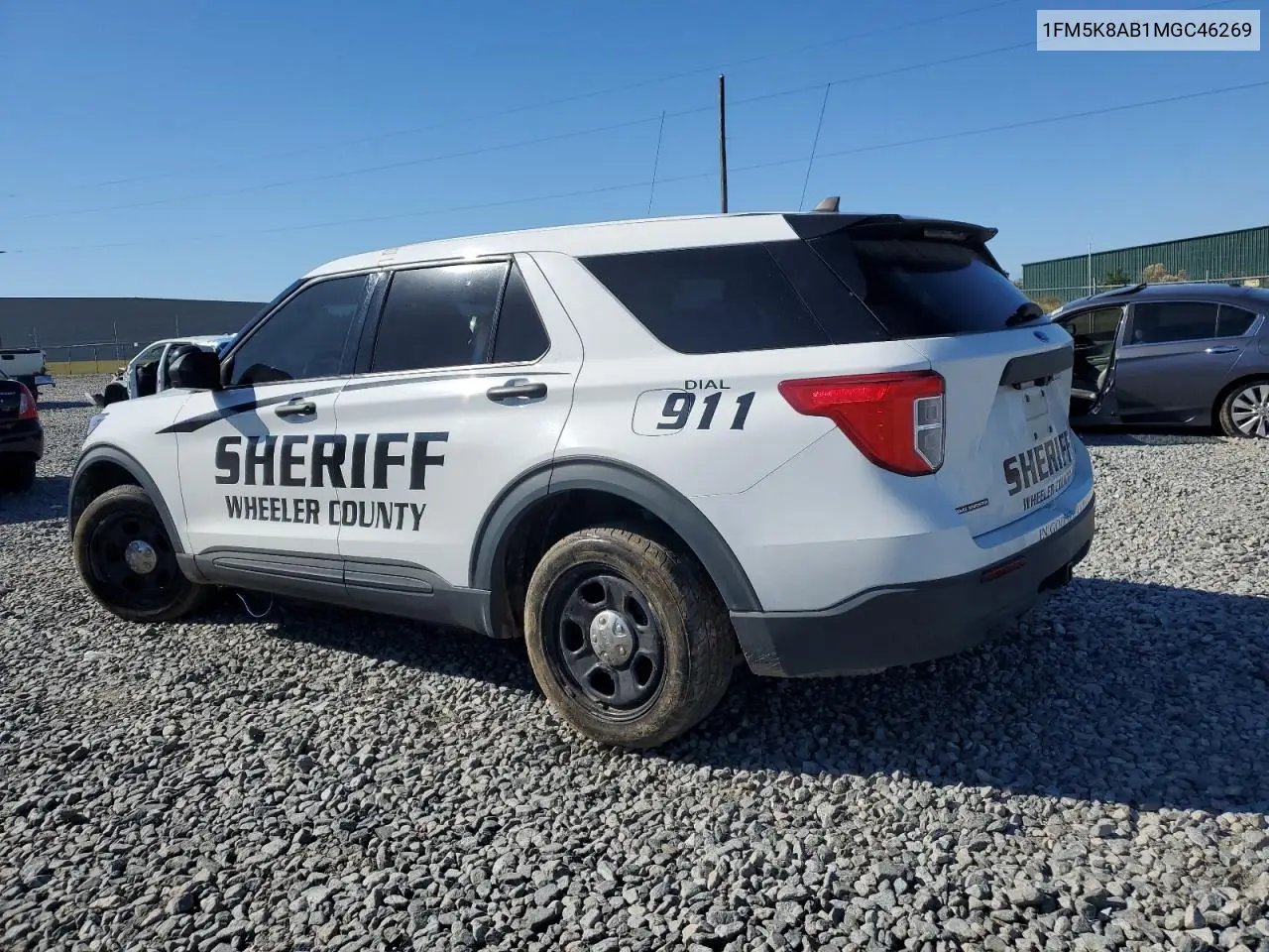 1FM5K8AB1MGC46269 2021 Ford Explorer Police Interceptor