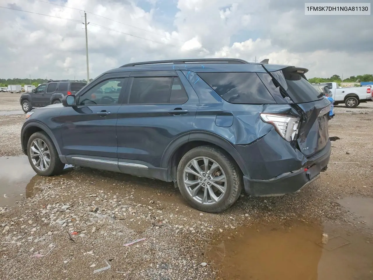 2022 Ford Explorer Xlt VIN: 1FMSK7DH1NGA81130 Lot: 50504146