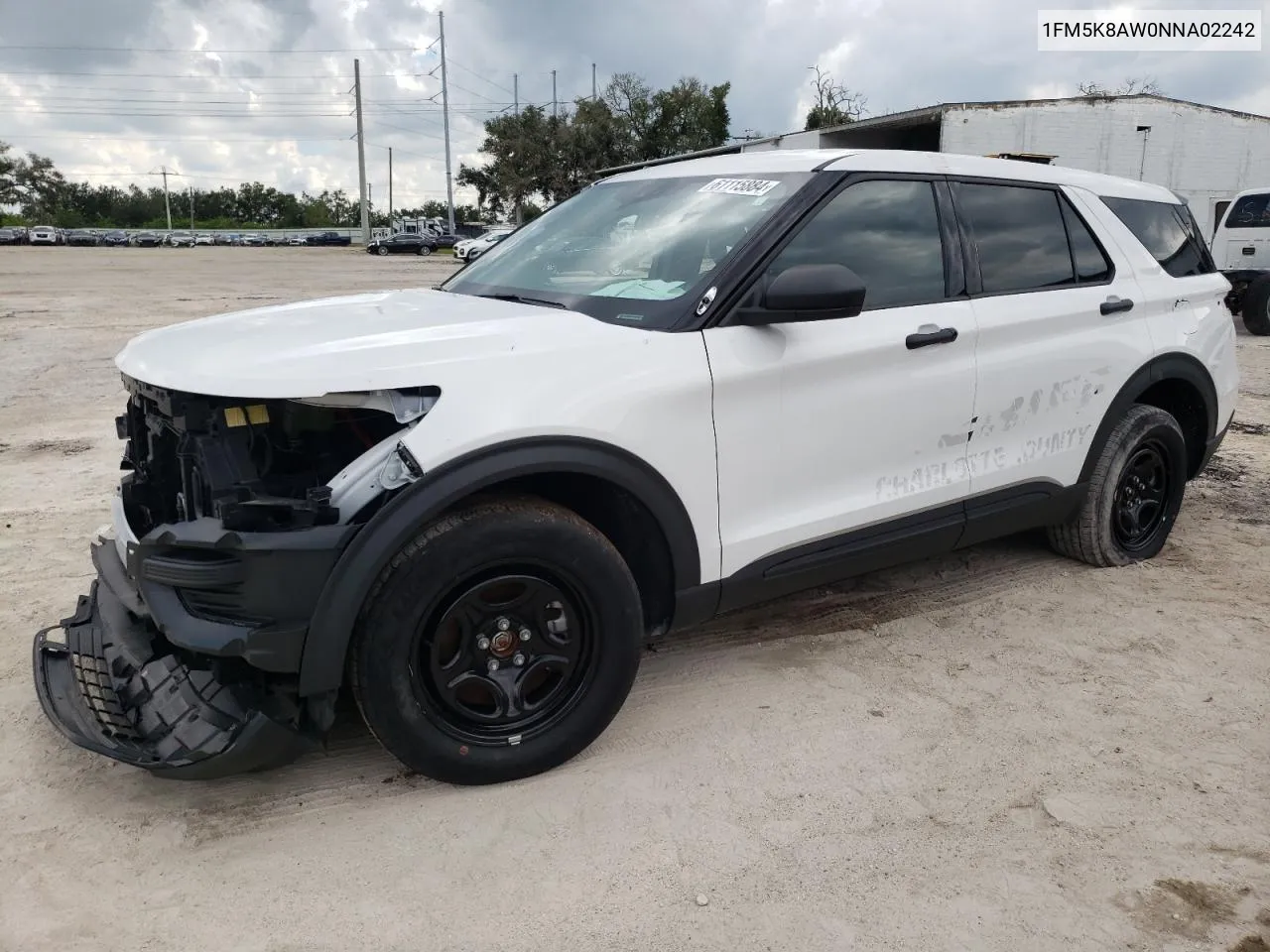 1FM5K8AW0NNA02242 2022 Ford Explorer Police Interceptor