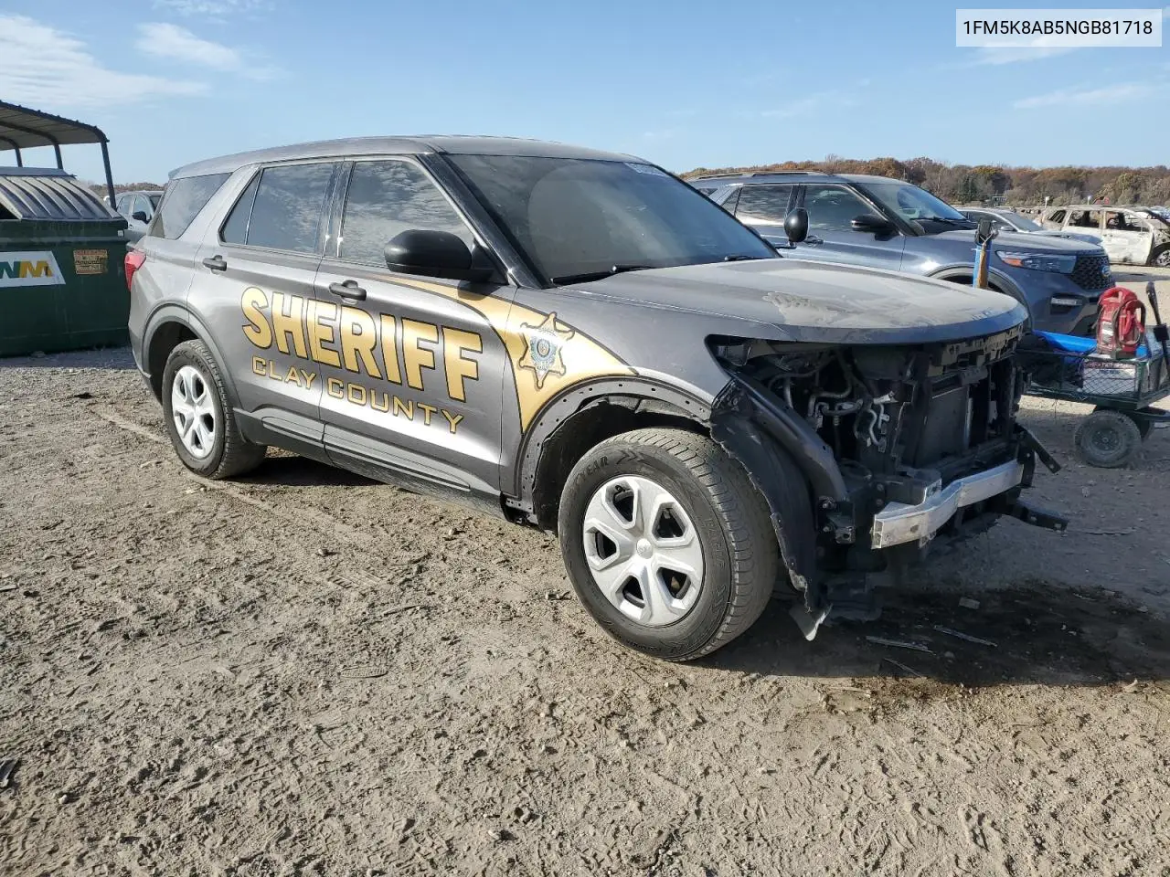 1FM5K8AB5NGB81718 2022 Ford Explorer Police Interceptor