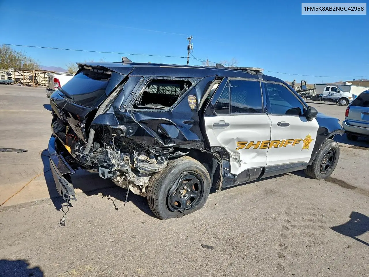 1FM5K8AB2NGC42958 2022 Ford Explorer Police Interceptor