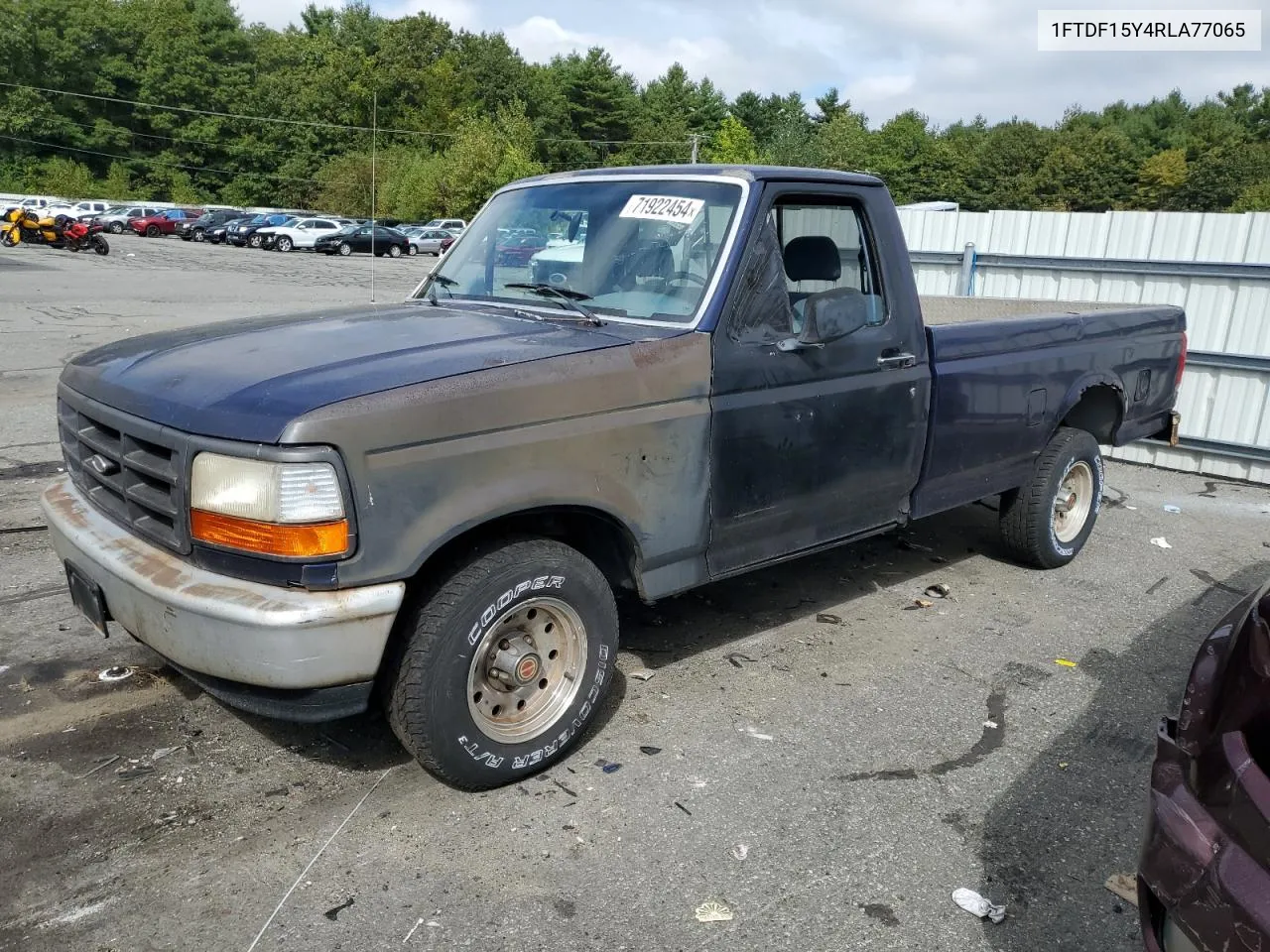 1994 Ford F150 VIN: 1FTDF15Y4RLA77065 Lot: 71922454