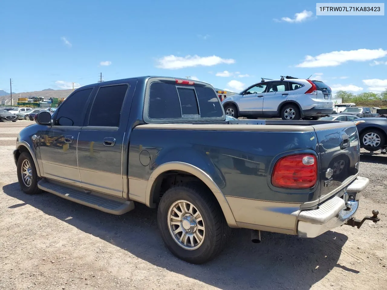 1FTRW07L71KA83423 2001 Ford F150 Supercrew