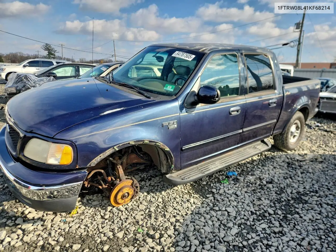 1FTRW08L41KF68214 2001 Ford F150 Supercrew