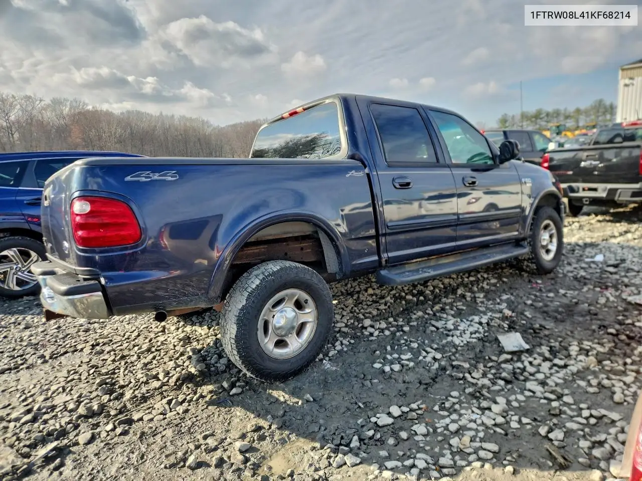 1FTRW08L41KF68214 2001 Ford F150 Supercrew