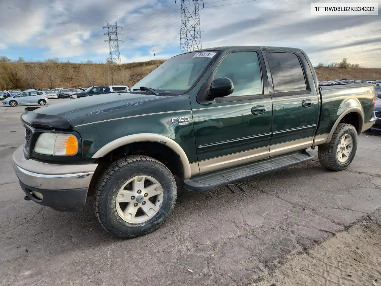 1FTRW08L82KB34332 2002 Ford F150 Supercrew
