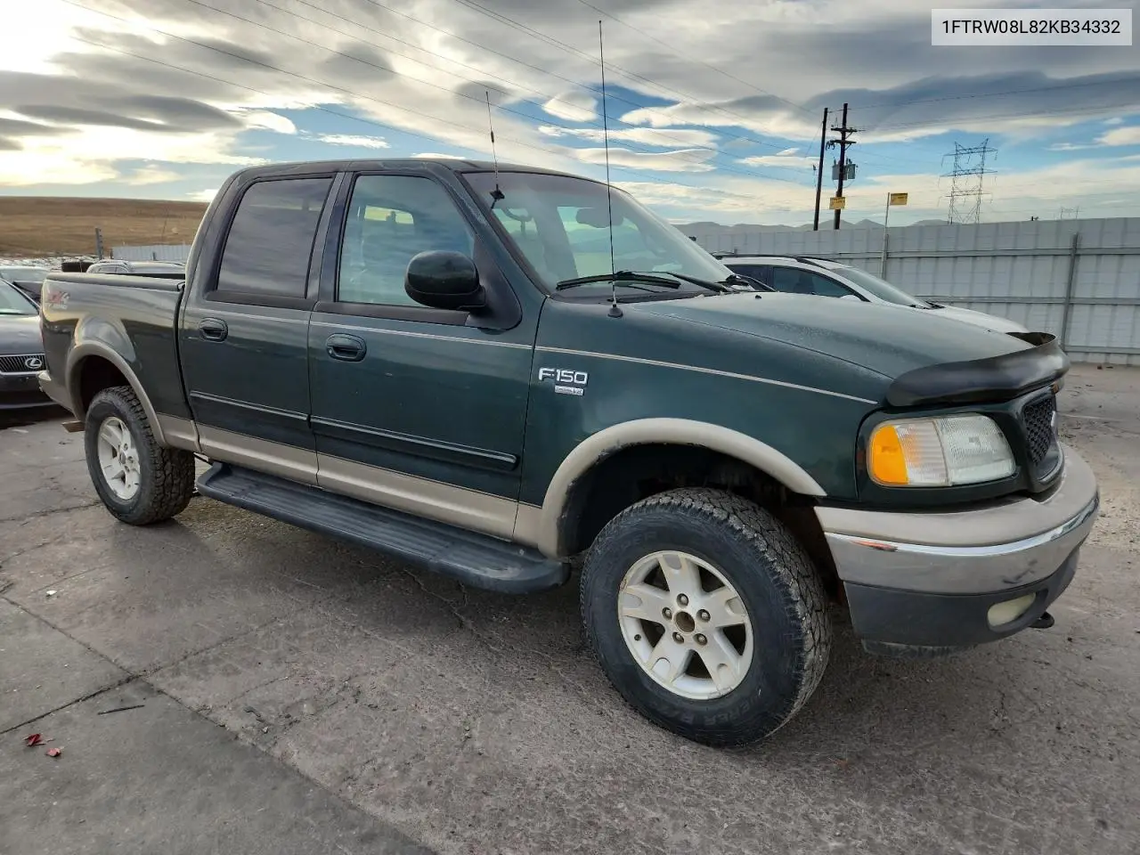 1FTRW08L82KB34332 2002 Ford F150 Supercrew