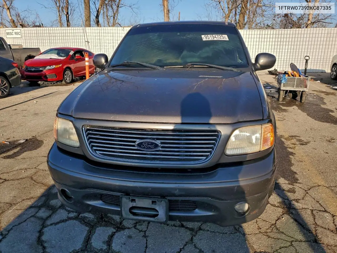 1FTRW07392KC87335 2002 Ford F150 Supercrew Harley Davidson