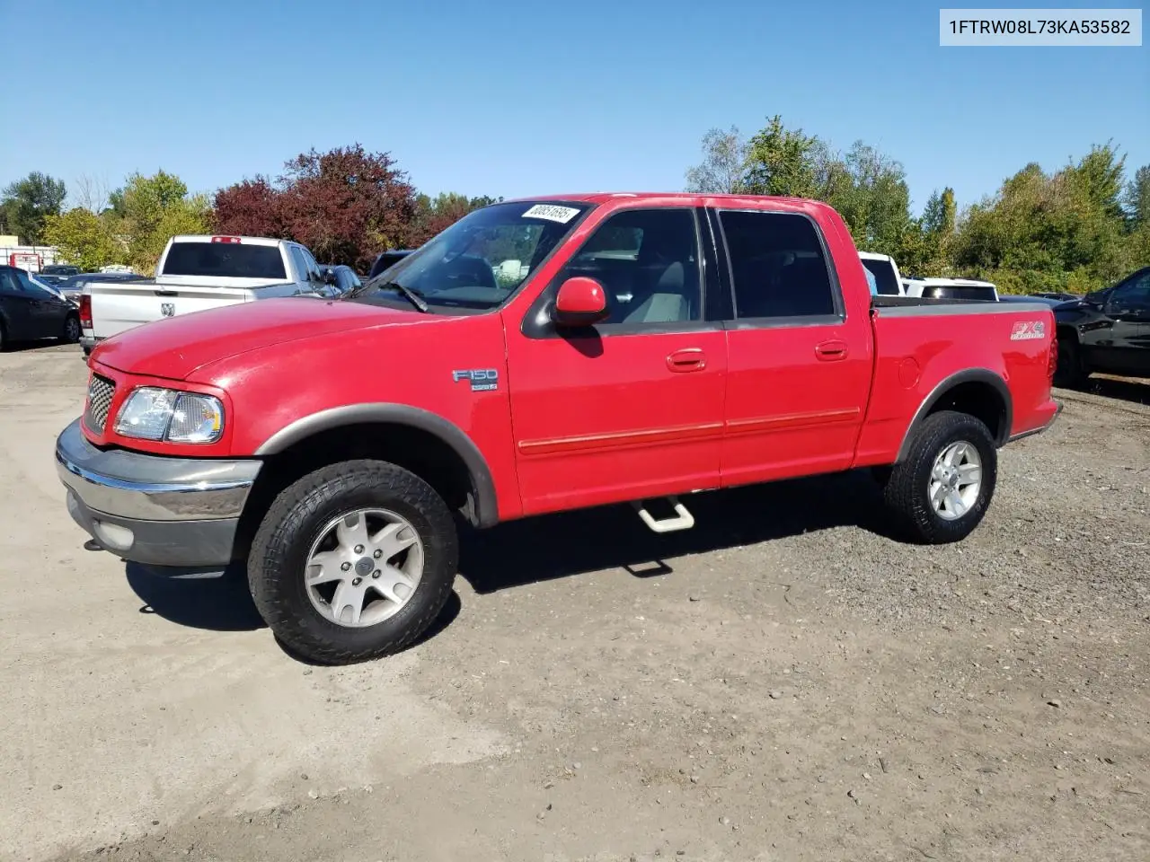 1FTRW08L73KA53582 2003 Ford F150 Supercrew