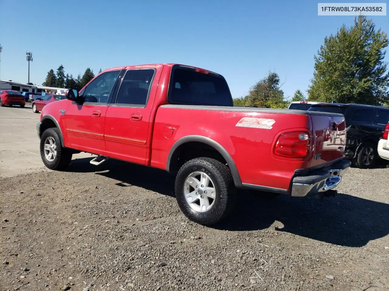 1FTRW08L73KA53582 2003 Ford F150 Supercrew