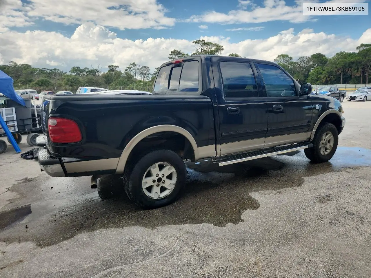 1FTRW08L73KB69106 2003 Ford F150 Supercrew