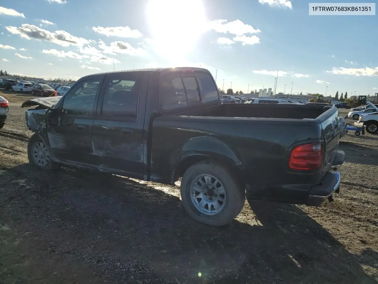 1FTRW07683KB61351 2003 Ford F150 Supercrew