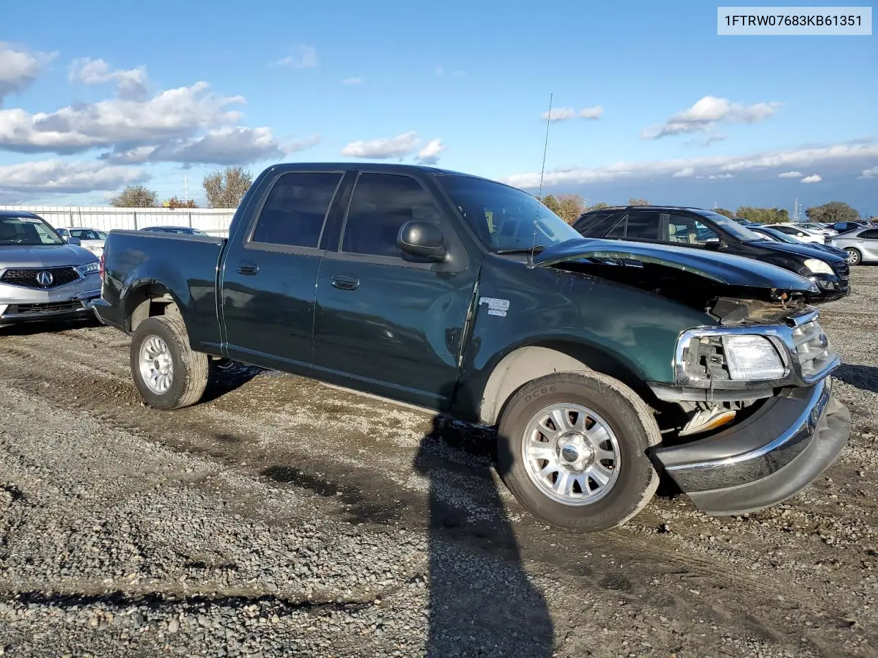 1FTRW07683KB61351 2003 Ford F150 Supercrew