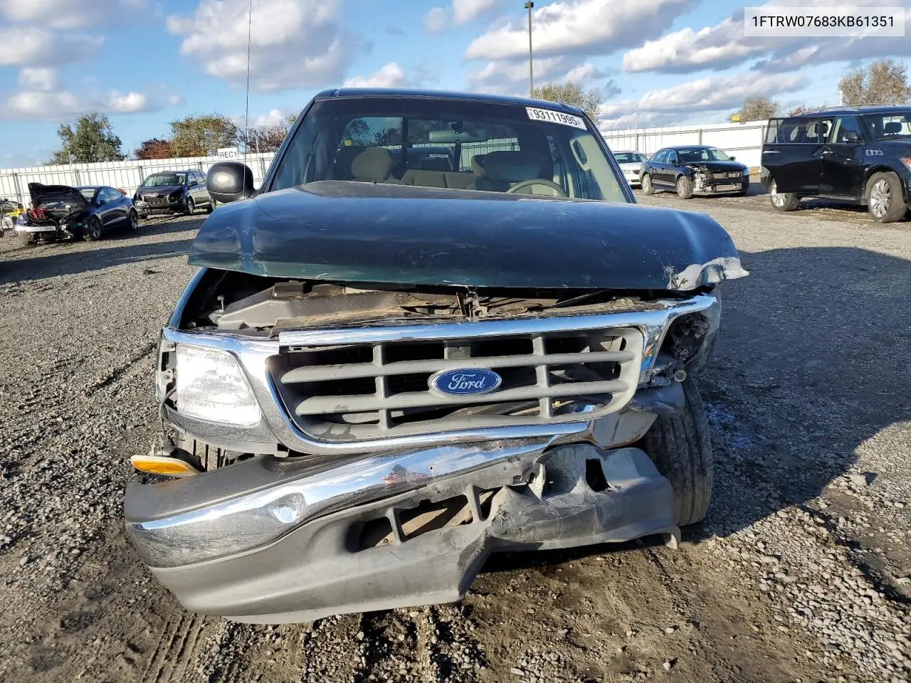 1FTRW07683KB61351 2003 Ford F150 Supercrew