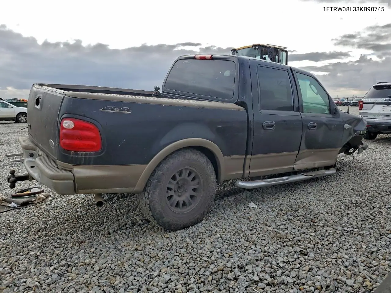 1FTRW08L33KB90745 2003 Ford F150 Supercrew
