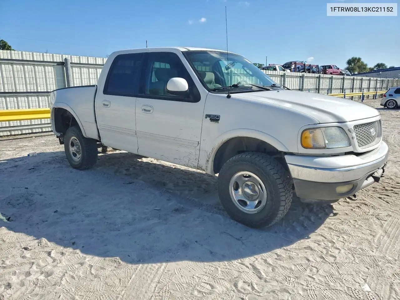 1FTRW08L13KC21152 2003 Ford F150 Supercrew