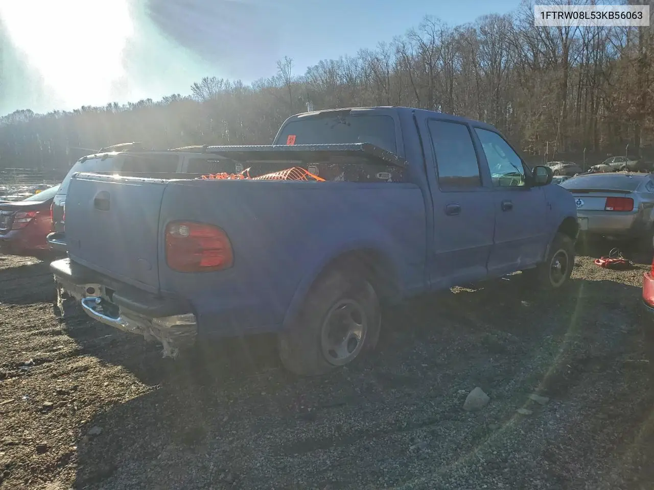 1FTRW08L53KB56063 2003 Ford F150 Supercrew