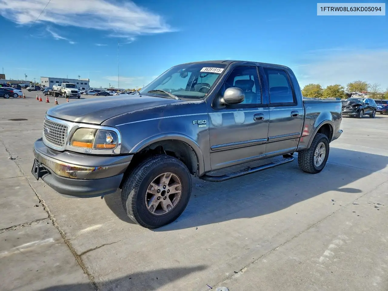 1FTRW08L63KD05094 2003 Ford F150 Supercrew