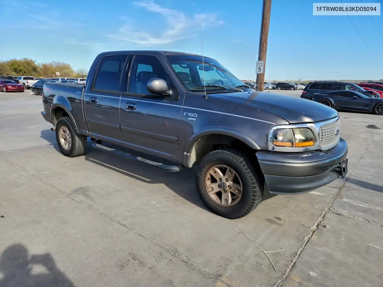 1FTRW08L63KD05094 2003 Ford F150 Supercrew