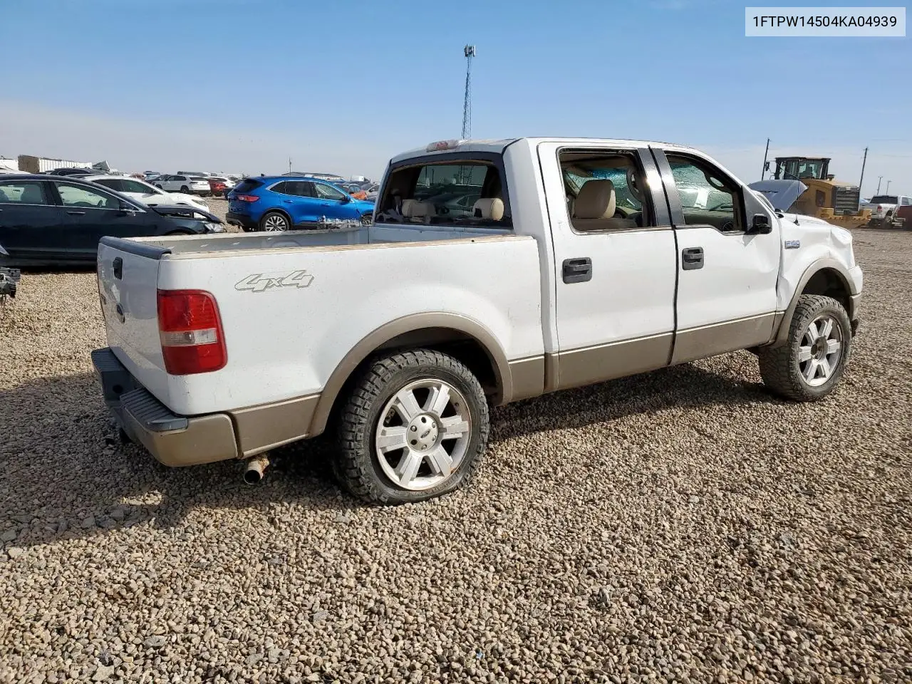 1FTPW14504KA04939 2004 Ford F150 Supercrew