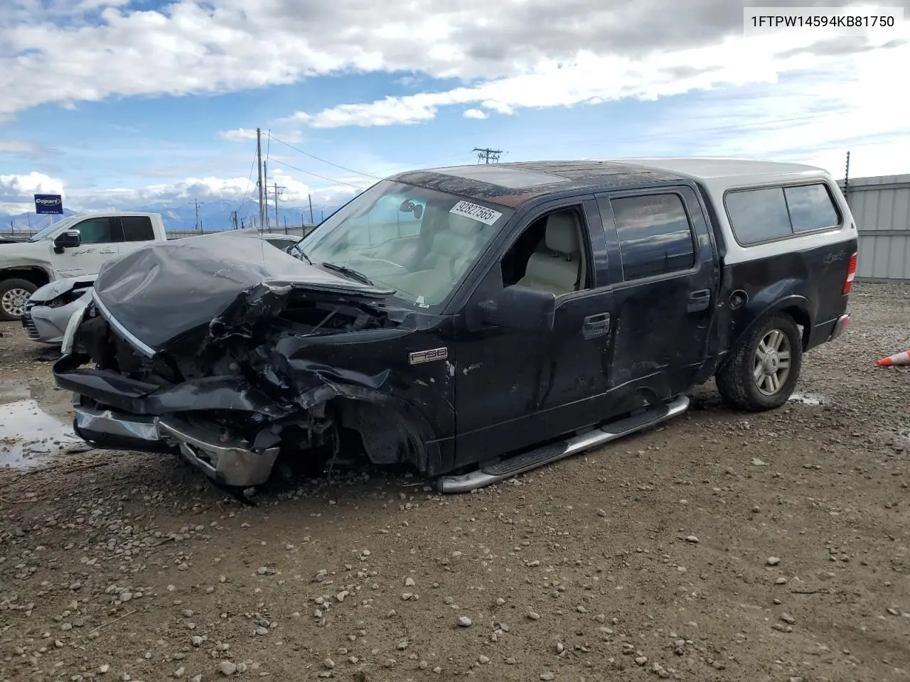 1FTPW14594KB81750 2004 Ford F150 Supercrew