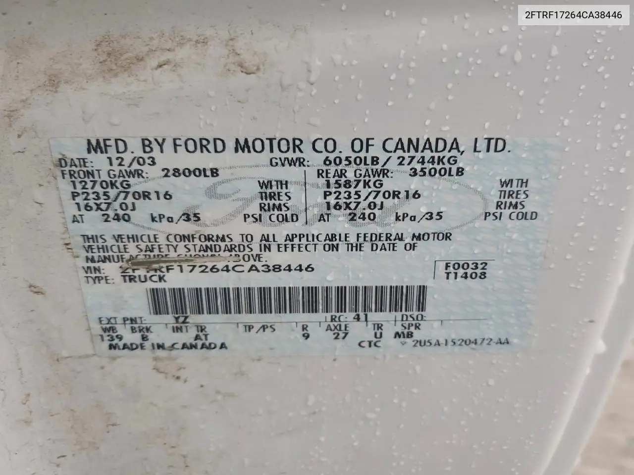 2FTRF17264CA38446 2004 Ford F-150 Heritage Classic