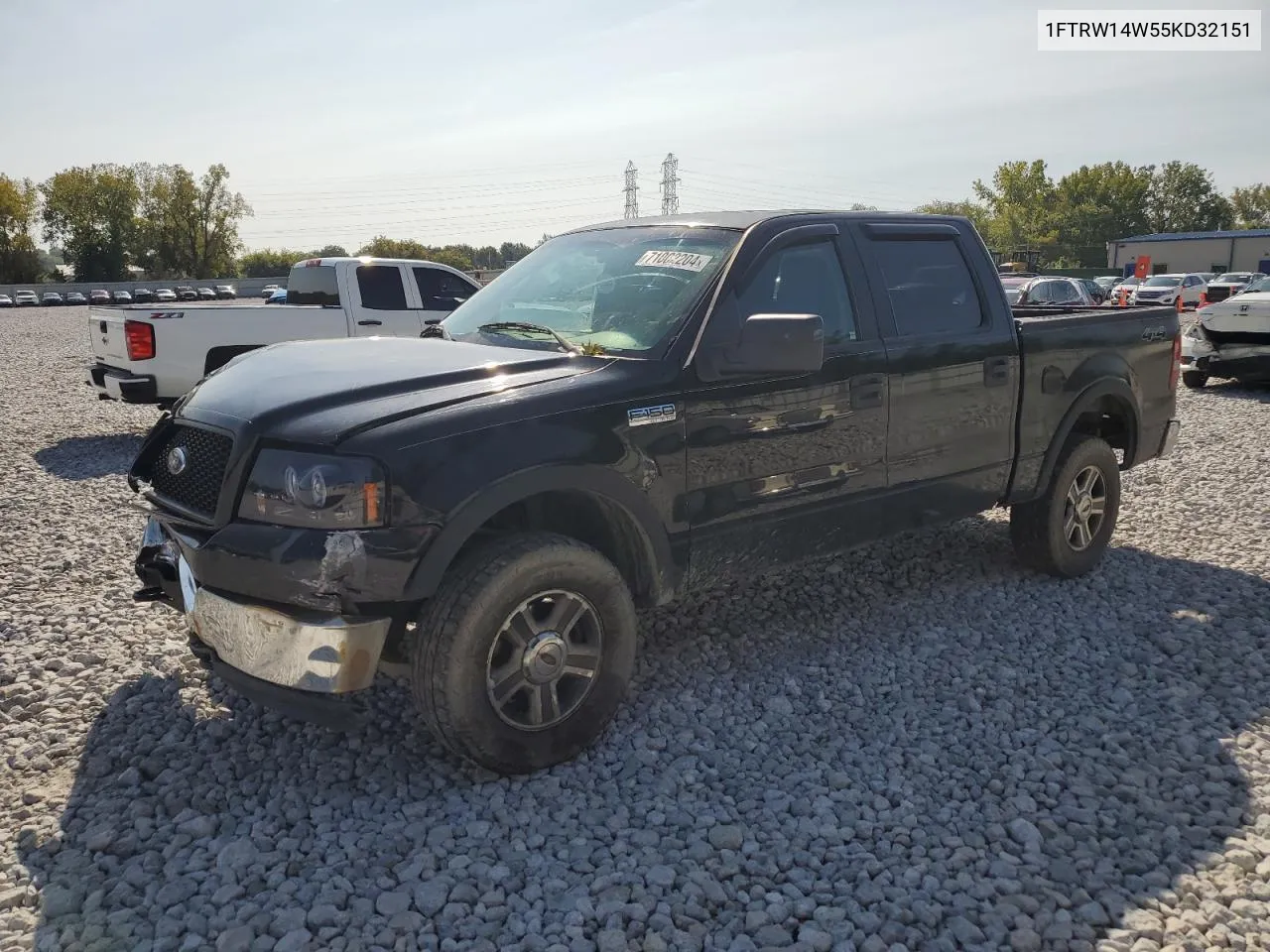 2005 Ford F150 Supercrew VIN: 1FTRW14W55KD32151 Lot: 71002204