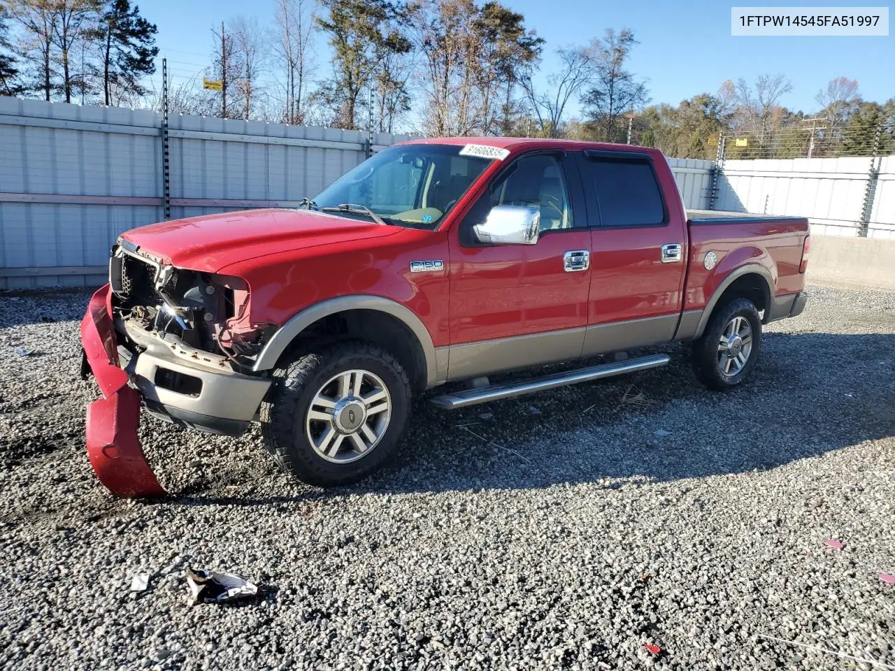 1FTPW14545FA51997 2005 Ford F150 Supercrew
