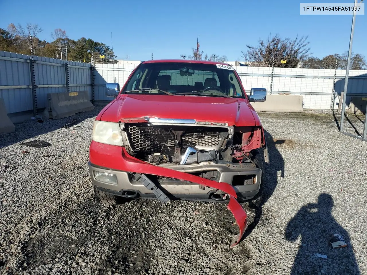 1FTPW14545FA51997 2005 Ford F150 Supercrew