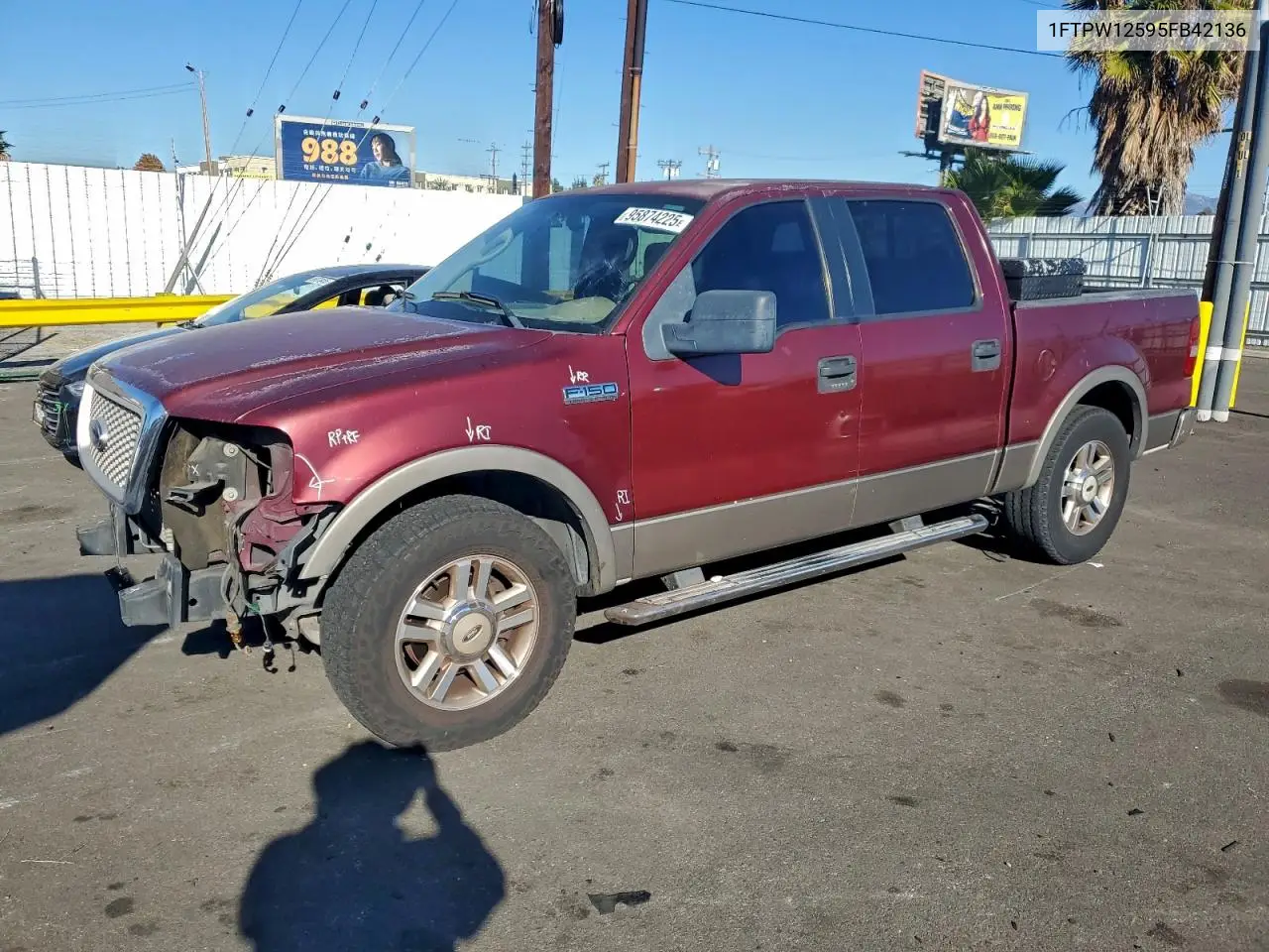 1FTPW12595FB42136 2005 Ford F150 Supercrew