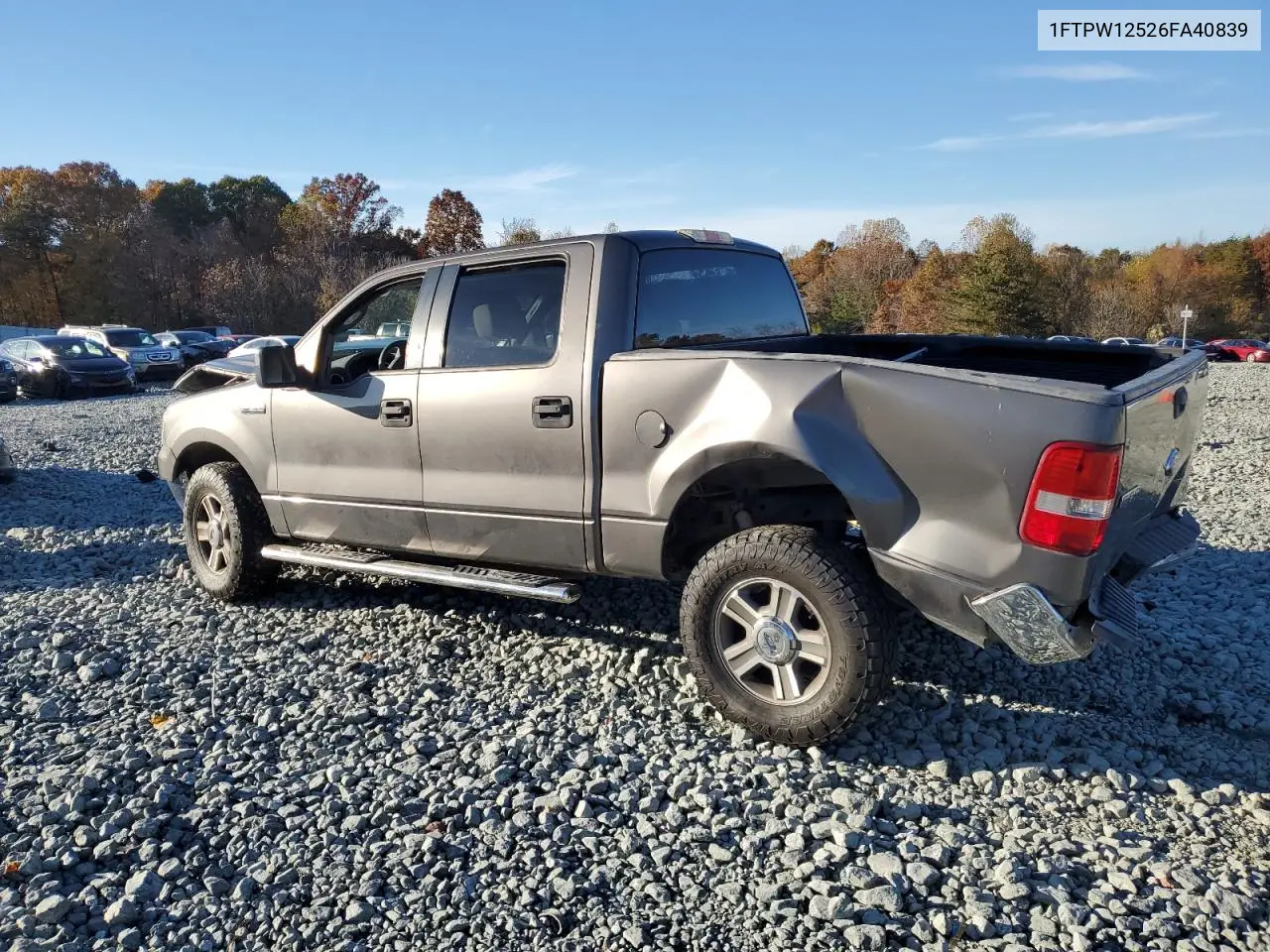 1FTPW12526FA40839 2006 Ford F150 Supercrew