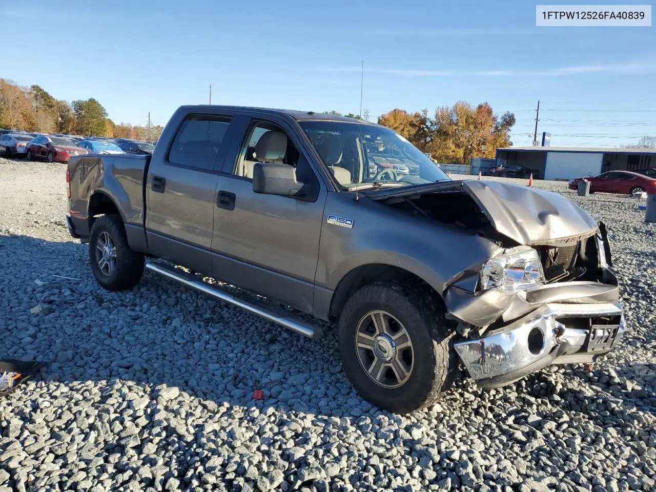 1FTPW12526FA40839 2006 Ford F150 Supercrew