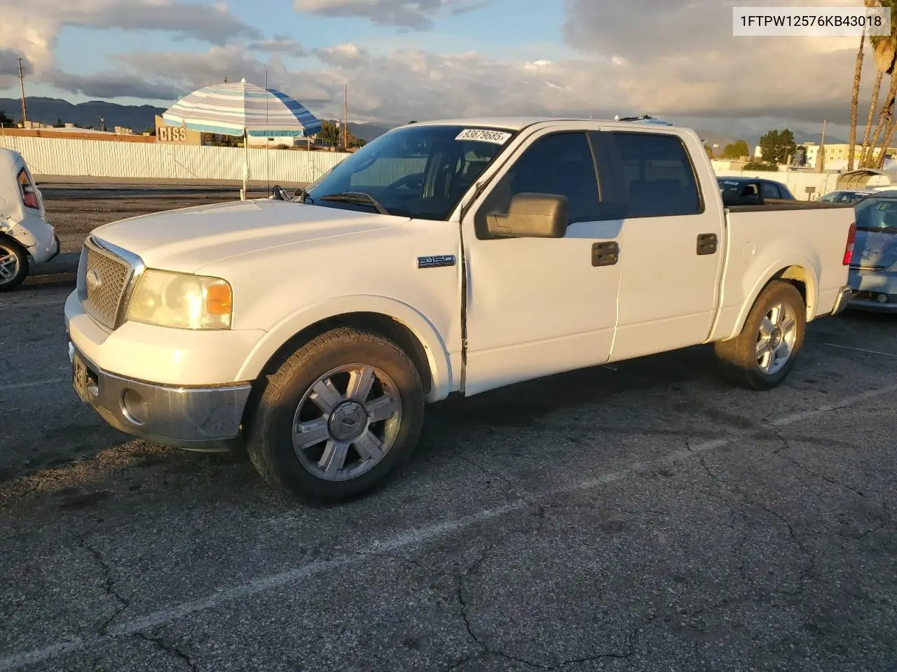 1FTPW12576KB43018 2006 Ford F150 Supercrew