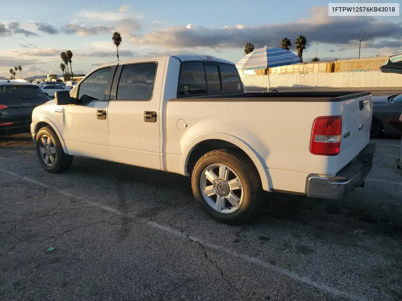 1FTPW12576KB43018 2006 Ford F150 Supercrew