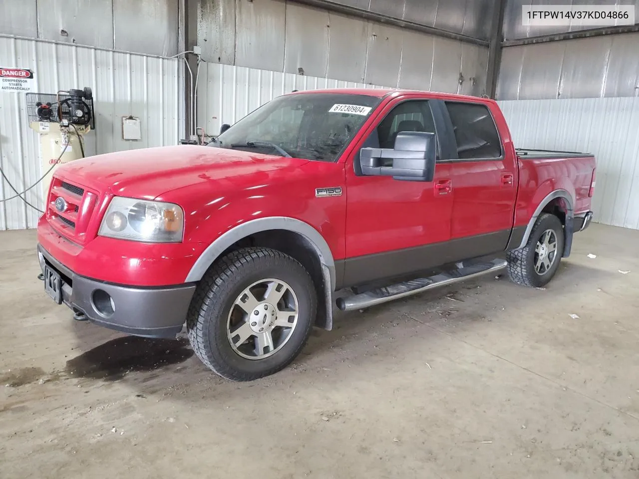 2007 Ford F150 Supercrew VIN: 1FTPW14V37KD04866 Lot: 61230904